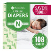 Member's Mark Premium Baby Diapers Newborn - 108 ct. ( >10 lbs.) - *Pre-Order