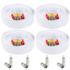 Postta 150Feet (45m ) All-in-One CCTV Video (BNC) + Power Cables , White - 4 Pack Kit - *Pre-Order