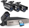 ZOSI 5MP (3K) Lite, 8 CH System, 5MP Lite, 8 Ch Hybrid 4-in1 Surveillance DVR, 4x 2MP 80ft IR Bullet Camera, 4x 60ft Cable , 1TB  HDD - *Pre-Order