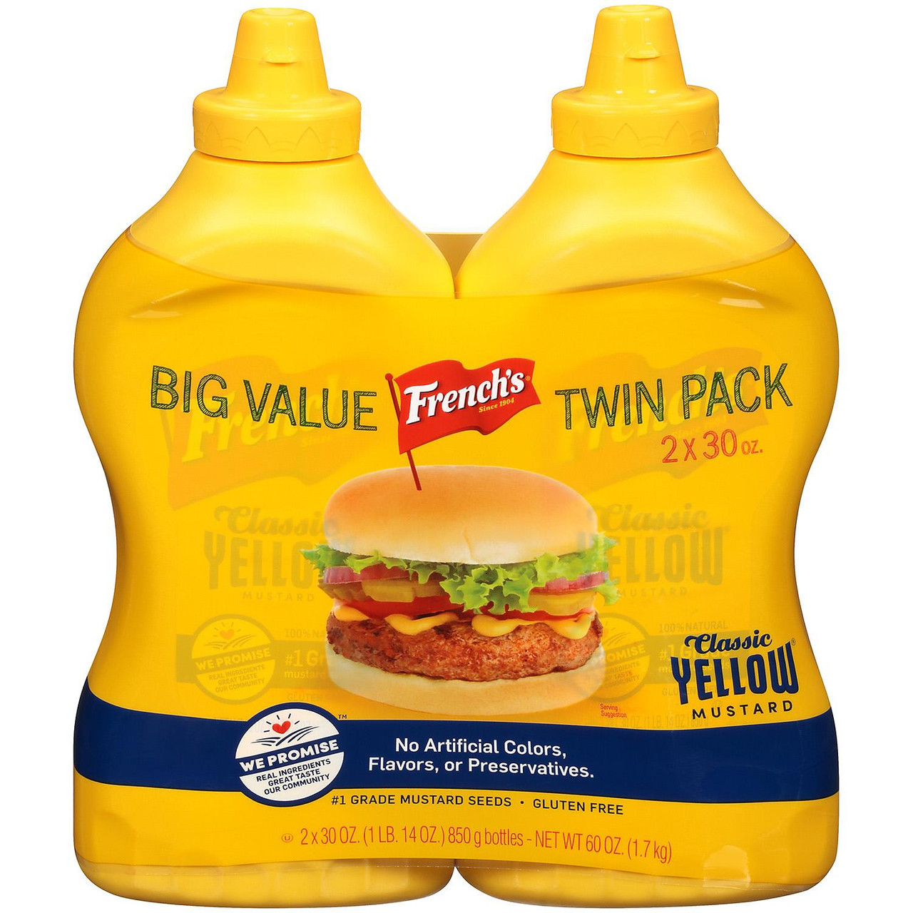 French's 100% Natural Classic Yellow Mustard (30 oz., 2 pk.) - *In Store