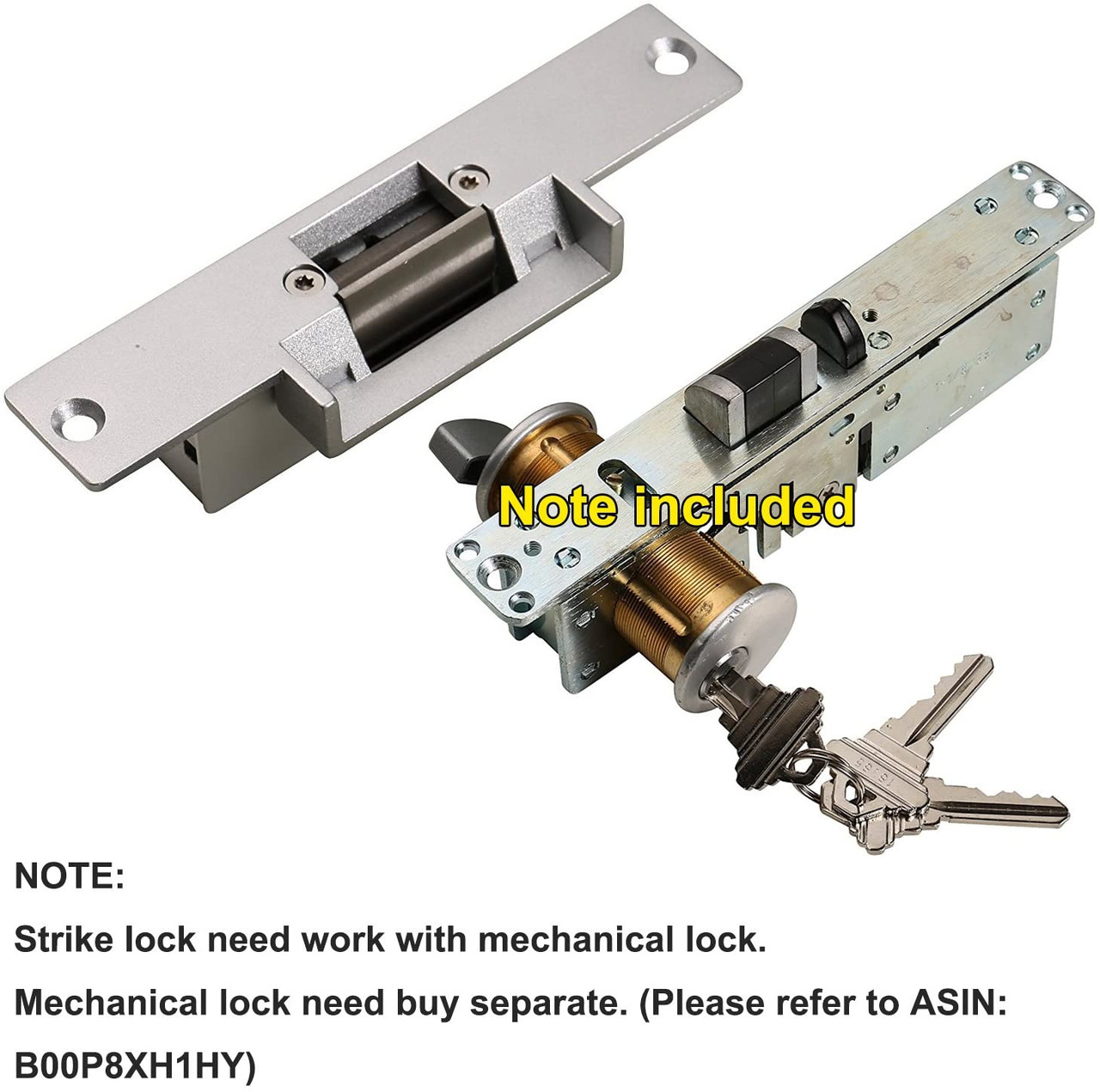UHPPOTE Electric Strike Door Lock Fail-Secure for Access Control System Deadlatches or Cylindrical Locksets