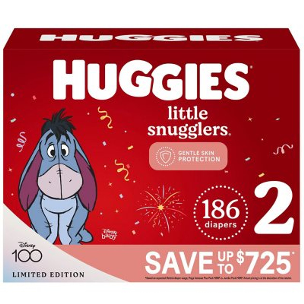 Huggies Little Snugglers Diapers Size 2  (186 ct.) - *Pre-Order