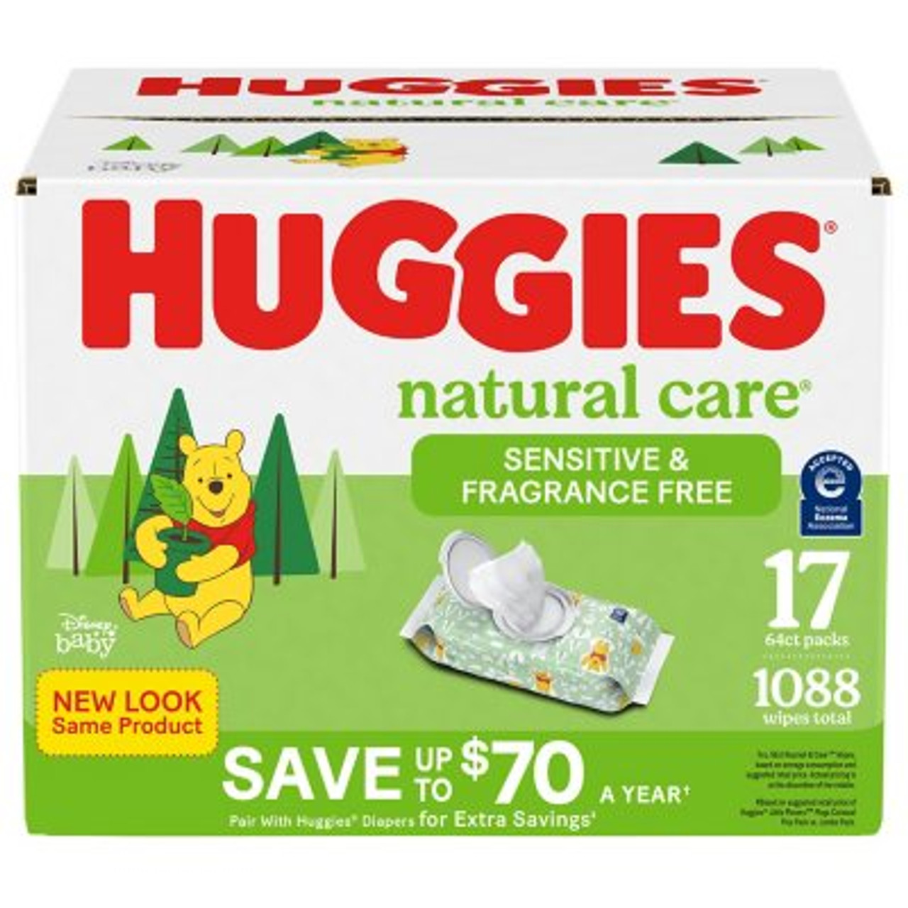 Huggies Natural Care Sensitive Baby Wipes, Fragrance Free (1,088 ct.) - *Pre-Order