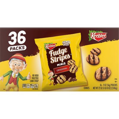 Keebler Mini Fudge Stripe Cookies 72 Ounce 36 Count Pouches in Carton - *In Store