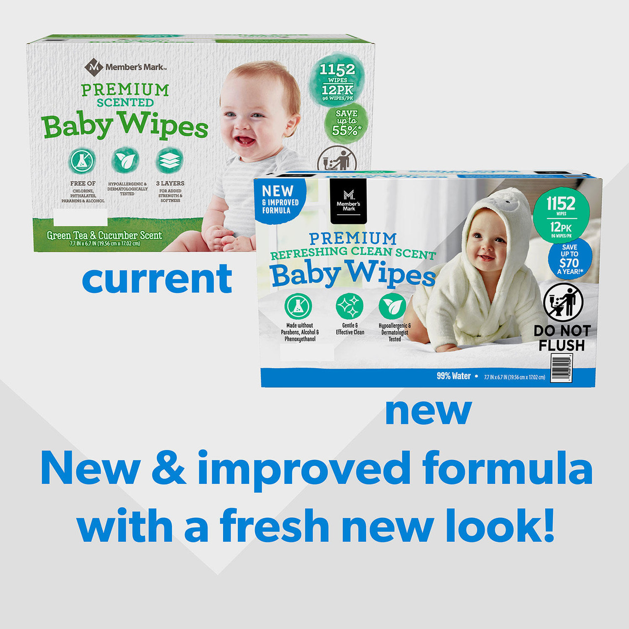 Member's Mark Premium Refreshing Clean Scented Baby Wipes (1152 ct.) - *In Store