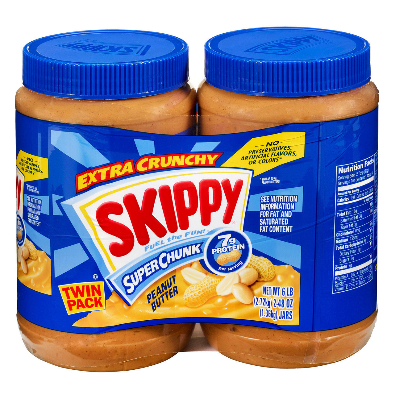 Skippy Super Chunk Peanut Butter (48 oz., 2 pk.) - [From 46.00 - Choose pk Qty ] - *Ships from Miami