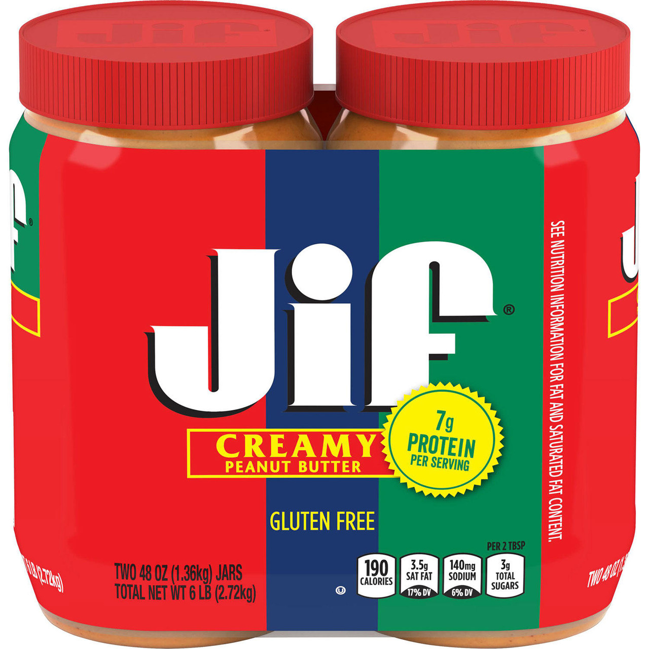 Jif Creamy Peanut Butter (48 oz., 2 pk.) - [From 47.33 - Choose pk Qty ] - *Ships from Miami