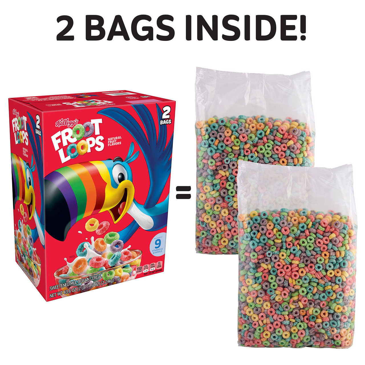 Kellogg's Froot Loops Cereal (43.6 oz.) - [From 31.00 - Choose pk Qty ] - *Ships from Miami