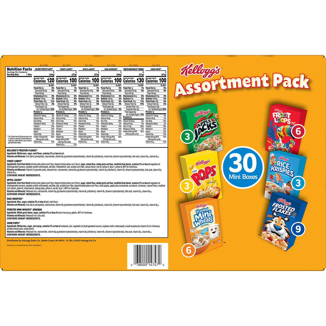 Kellogg's Jumbo Assortment Pack (32.7 oz., 30 pk.) - [From 59.00 - Choose pk Qty ] - *Ships from Miami