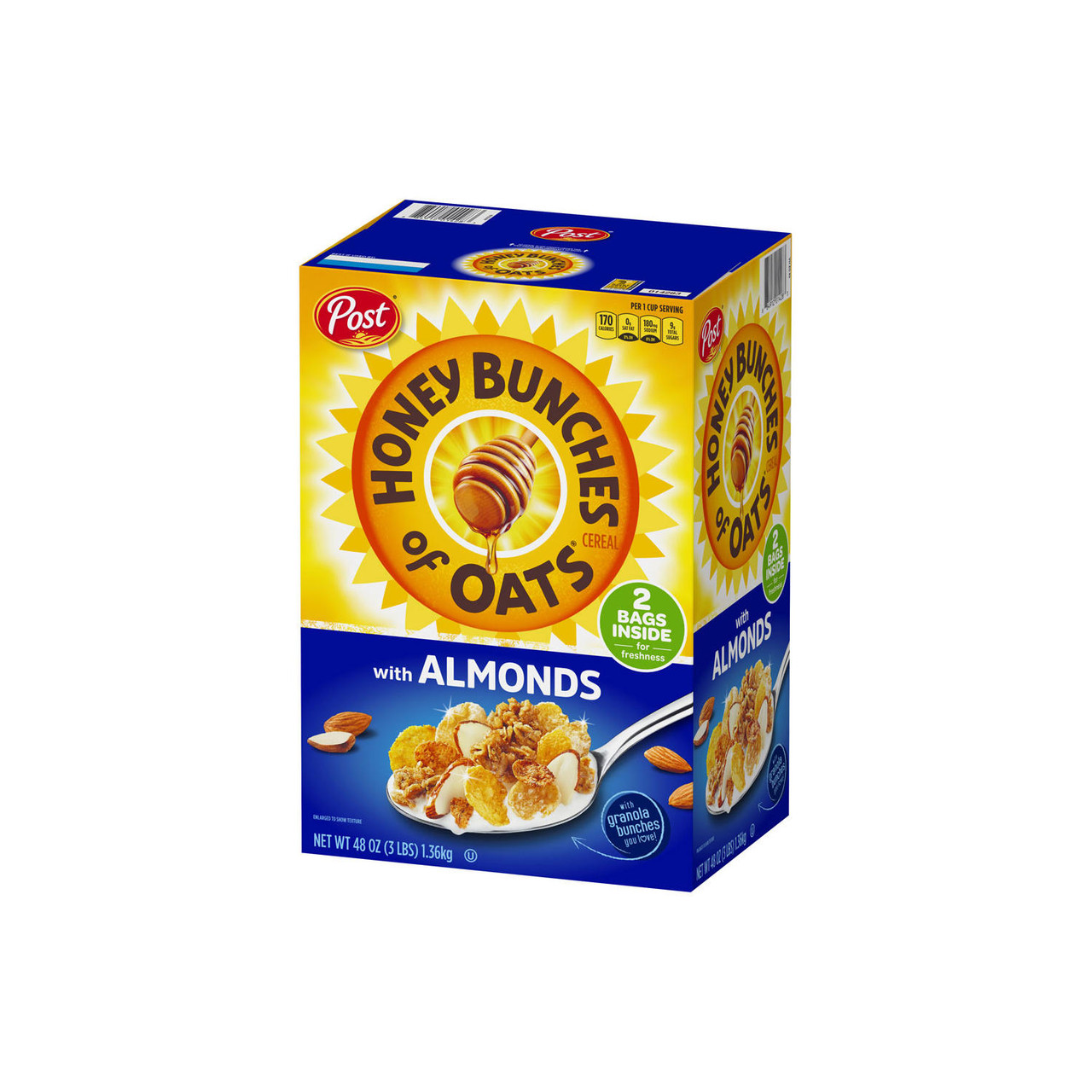 Post Honey Bunches of Oats with Crispy Almonds (48 oz.) - [From 33.00 - Choose pk Qty ] - *Ships from Miami