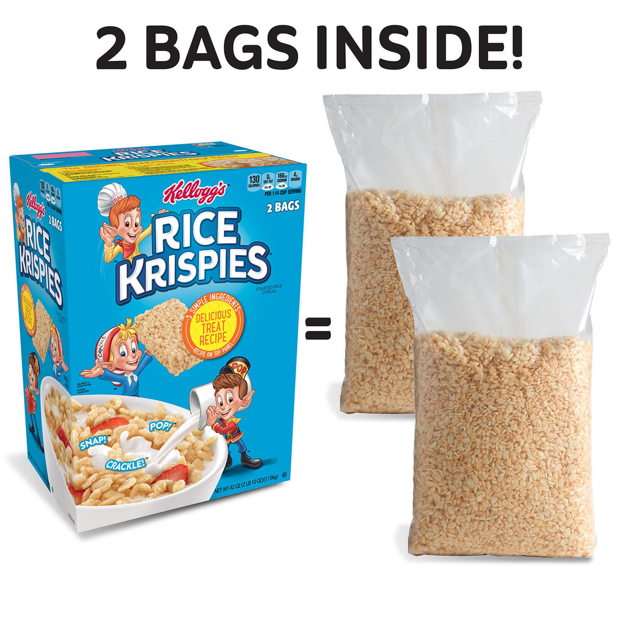 Kellogg's Rice Krispies Breakfast Cereal (42 oz., 2 pk.) - [From 39.00 - Choose pk Qty ] - *Ships from Miami