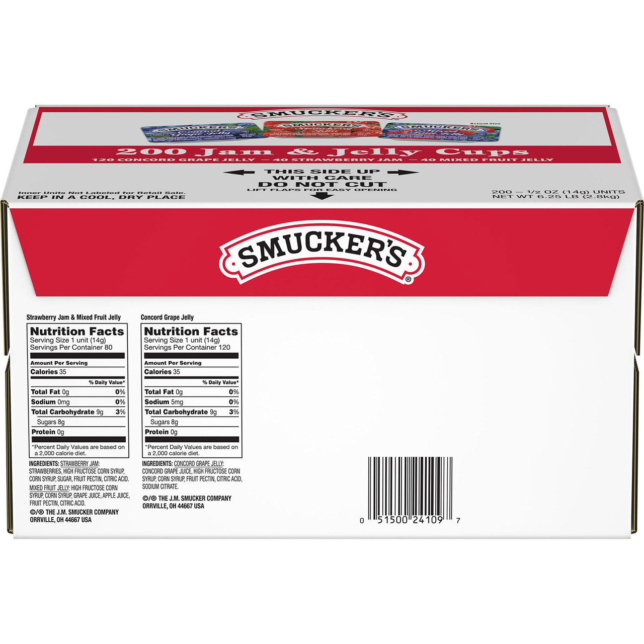 Smucker's Assorted Jelly Cups (0.5 oz., 200 ct.) - [From 53.00 - Choose pk Qty ] - *Ships from Miami