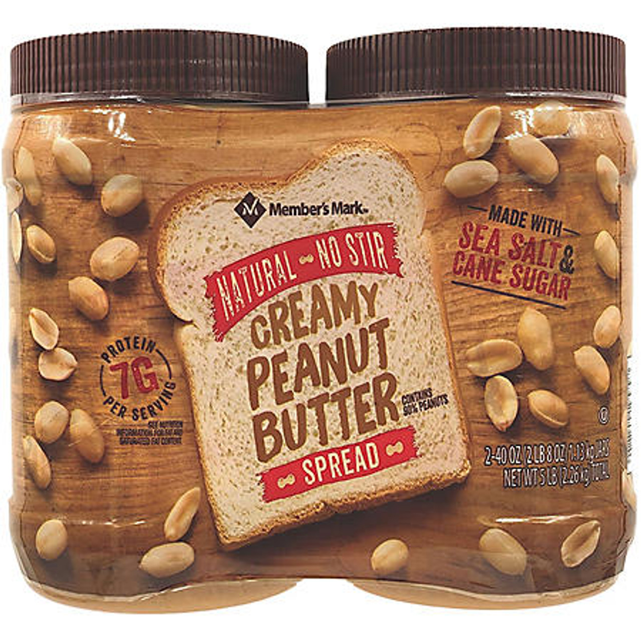 Member's Mark Natural Creamy Peanut Butter (40 oz., 2 pk.) - [From 41.00 - Choose pk Qty ] - *Ships from Miami