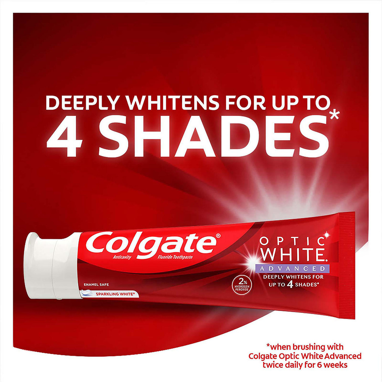 Colgate Optic White Advanced Teeth Whitening Toothpaste, Sparkling White (4.2 oz., 5 pk.) - [From 72.00 - Choose pk Qty ] - *Ships from Miami