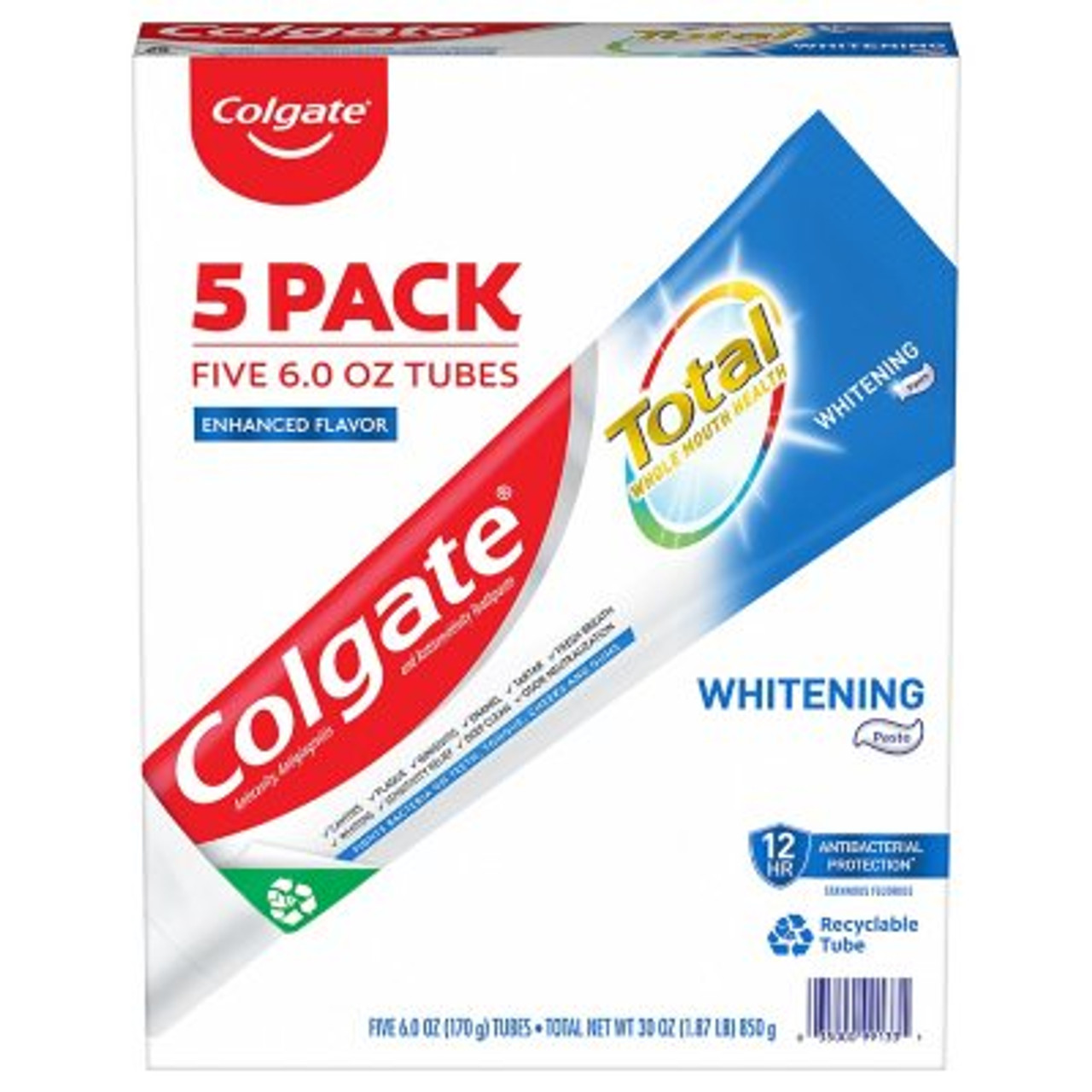 Colgate Total Whitening Toothpaste (6 oz., 5 pk.) - [From 64.00 - Choose pk Qty ] - *Ships from Miami