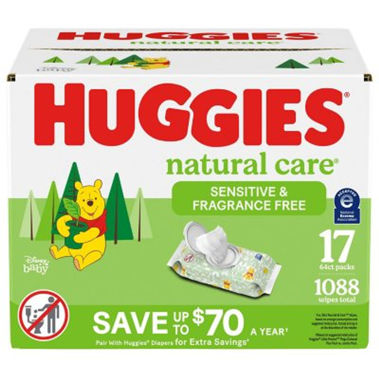 Huggies Natural Care Sensitive Baby Wipes, Fragrance Free (1,088 ct.) - [From 120.00 - Choose pk Qty ] - *Ships from Miami