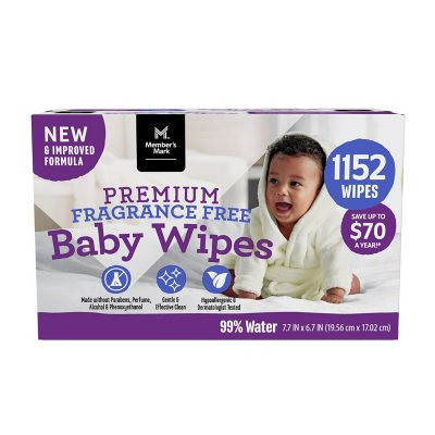Member's Mark Premium Fragrance-Free Baby Wipes (1152 ct.) - [From 88.00 - Choose pk Qty ] - *Ships from Miami