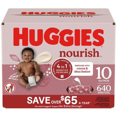 Huggies Nourish & Care Scented Baby Wipes (640 ct.) - [From 104.00 - Choose pk Qty ] - *Ships from Miami