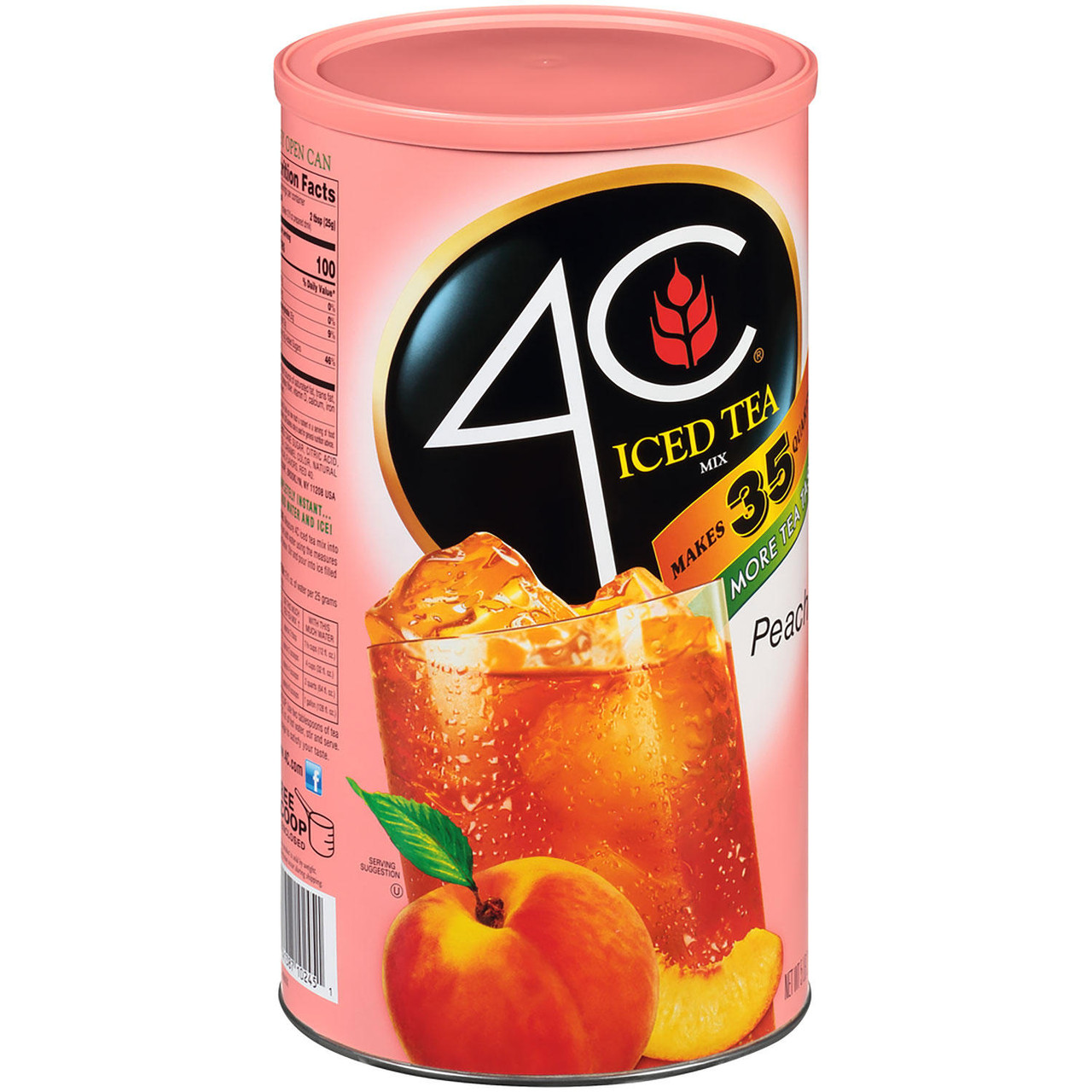 4C 35 QT Peach Iced Tea Mix (82.6 oz.) - [From 25.00 - Choose pk Qty ] - *Ships from Miami