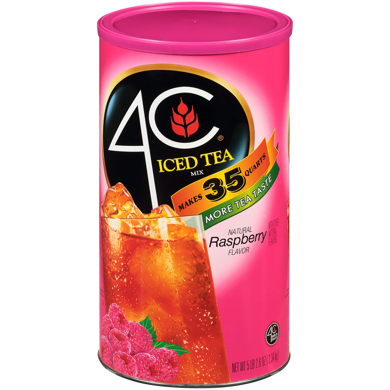 4C 35 QT Raspberry Iced Tea Mix (82.6 oz.) - [From 25.00 - Choose pk Qty ] - *Ships from Miami