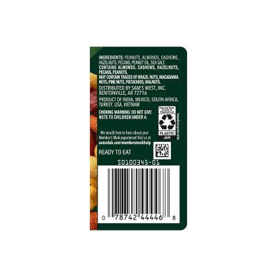 Member's Mark Roasted and Salted Mixed Nuts with Peanuts (34 oz.) - [From 43.00 - Choose pk Qty ] - *Ships from Miami