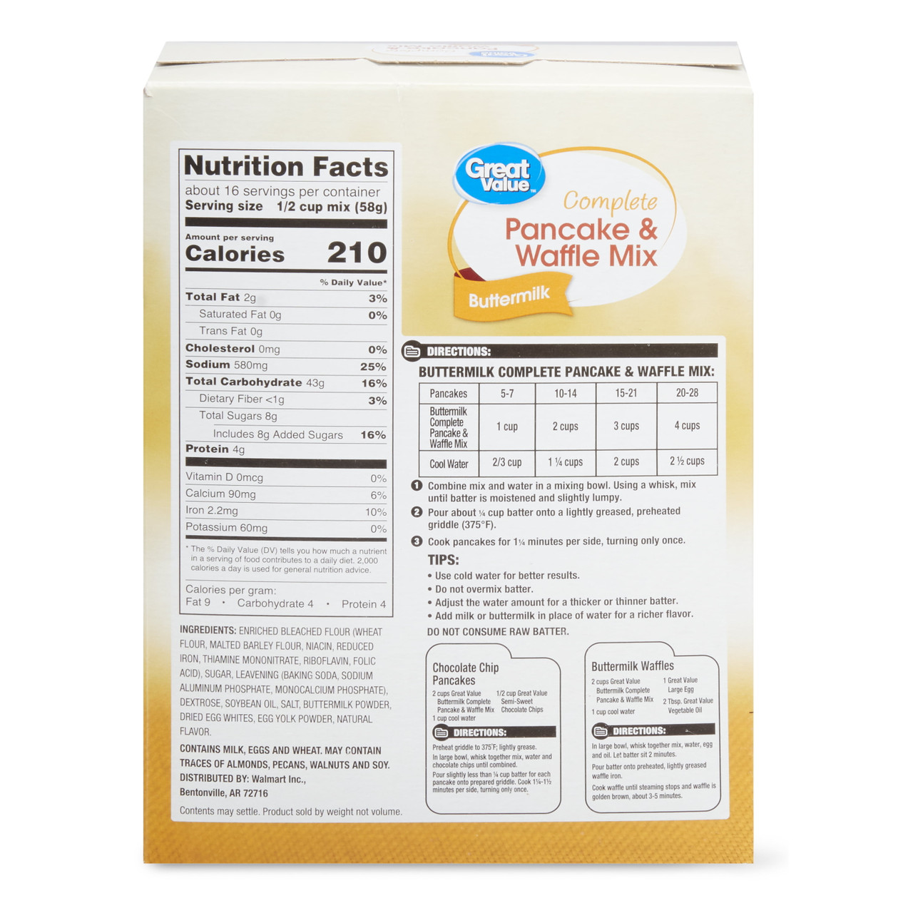 Great Value Complete Pancake & Waffle Mix, Buttermilk, 32 oz - [From 12.00 - Choose pk Qty ] - *Ships from Miami