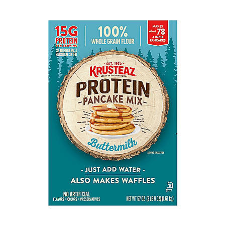 Krusteaz Buttermilk Protein Pancake Mix (57 oz.) - [From 46.00 - Choose pk Qty ] - *Ships from Miami