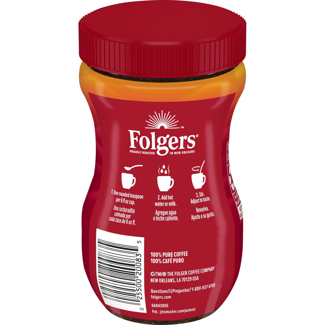 Folgers Classic Roast Instant Coffee, 3-Ounce - [From 18.00 - Choose pk Qty ] - *Ships from Miami