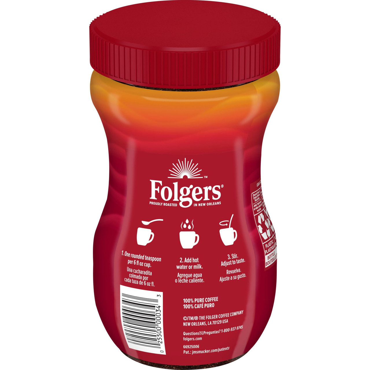 Folgers Classic Roast Instant Coffee Crystals, 8-Ounce Jar - [From 28.00 - Choose pk Qty ] - *Ships from Miami