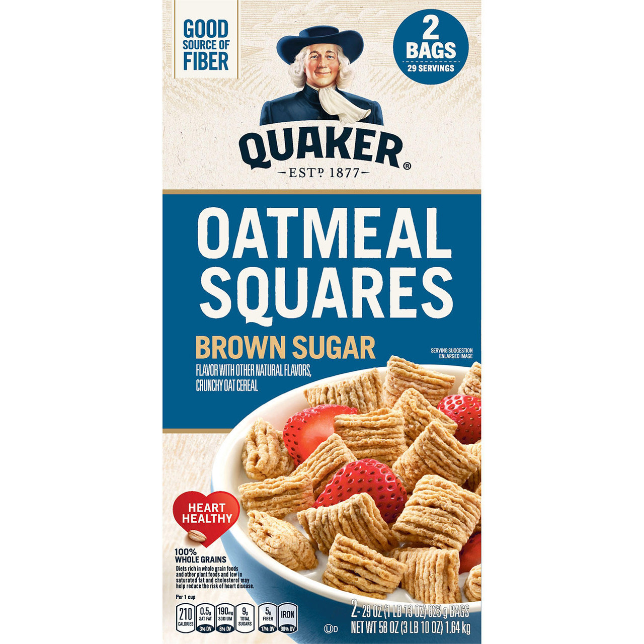 Quaker Oatmeal Squares, Brown Sugar (29 oz., 2 pk.) - *Pre-Order