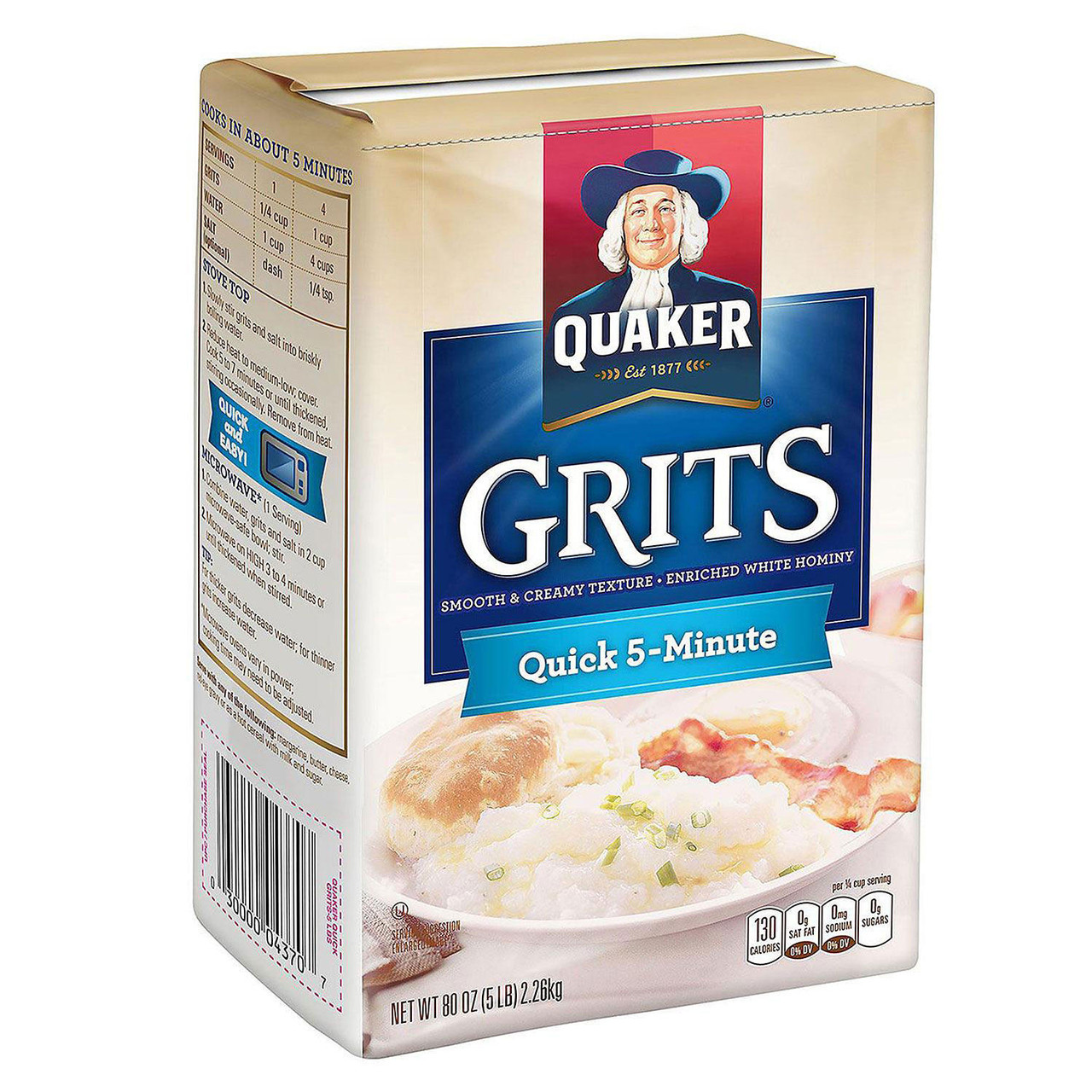 Quaker Quick 5-Minute Grits (5 lb., 3 pk.) - [From 51.00 - Choose pk Qty ] - *Ships from Miami