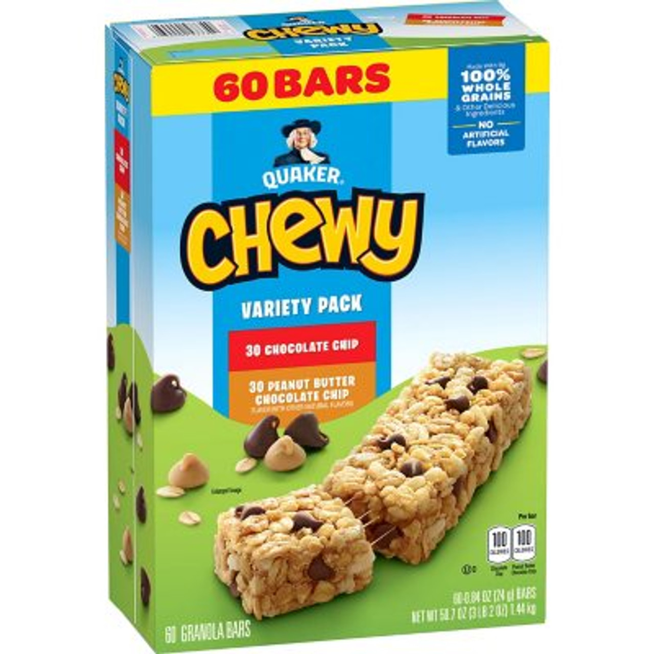 Quaker Chewy Variety Pack, Chocolate Chip and Peanut Butter Chocolate Chip (60 ct.) - *Pre-Order