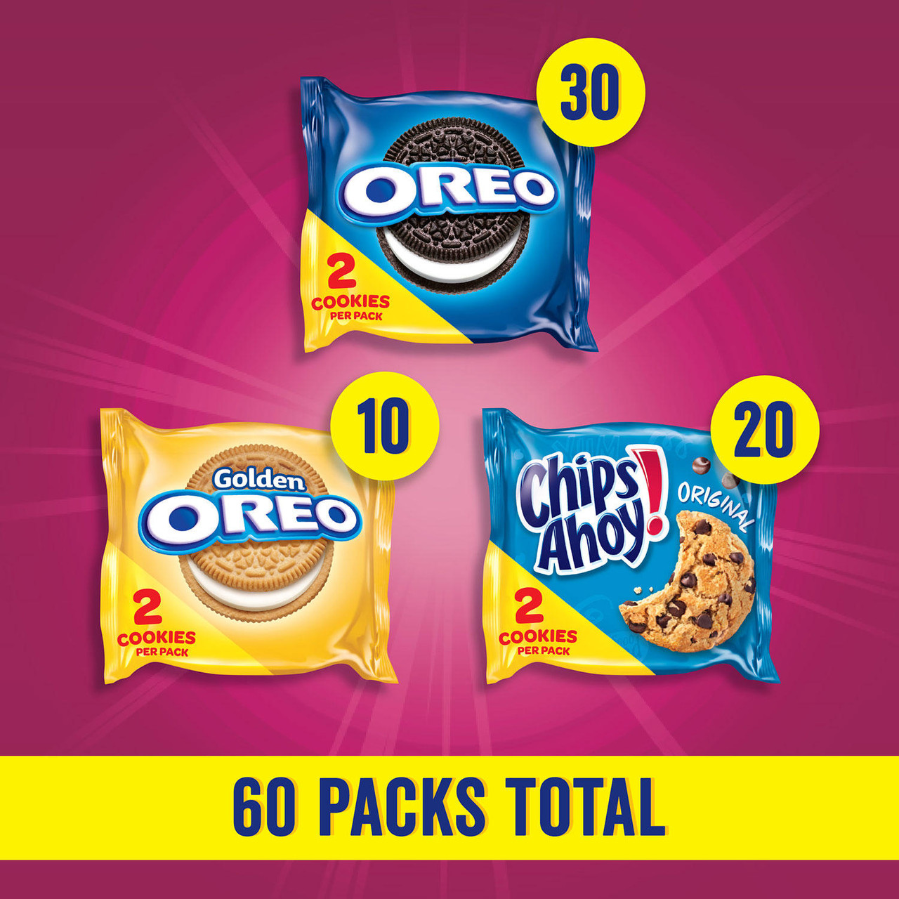 Nabisco Sweet Treats Cookie Variety Pack, OREO & CHIPS AHOY! (60 pk.) - [From 69.00 - Choose pk Qty ] - *Ships from Miami