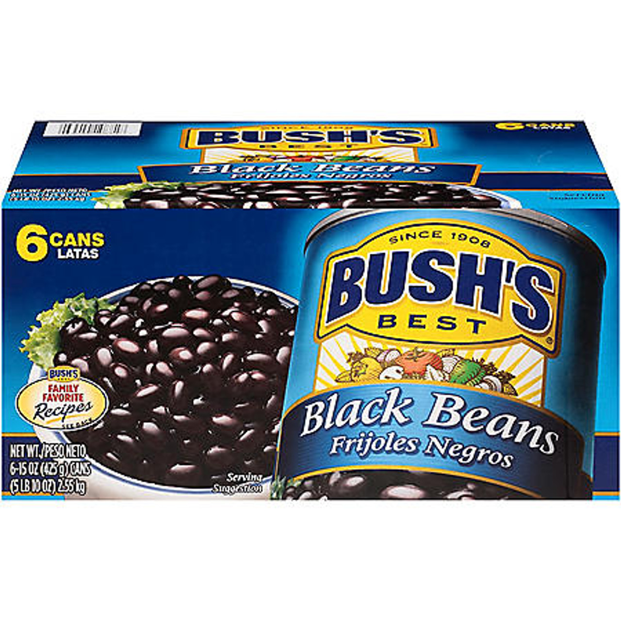 Bush's Black Beans (15 oz., 6 pk.) - [From 41.00 - Choose pk Qty ] - *Ships from Miami