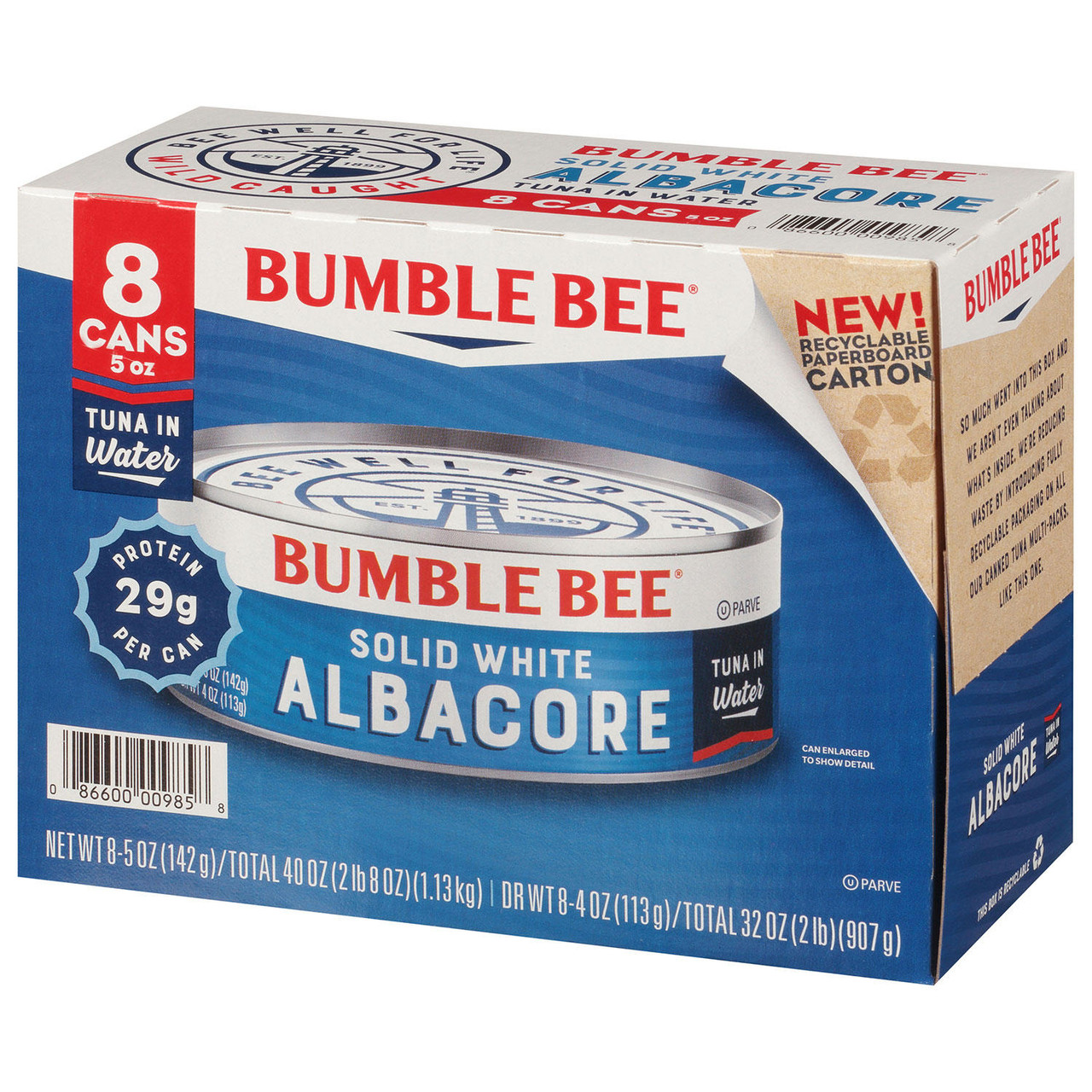 Bumble Bee Solid White Albacore in Water (5 oz., 8 pk.) - [From 68.00 - Choose pk Qty ] - *Ships from Miami