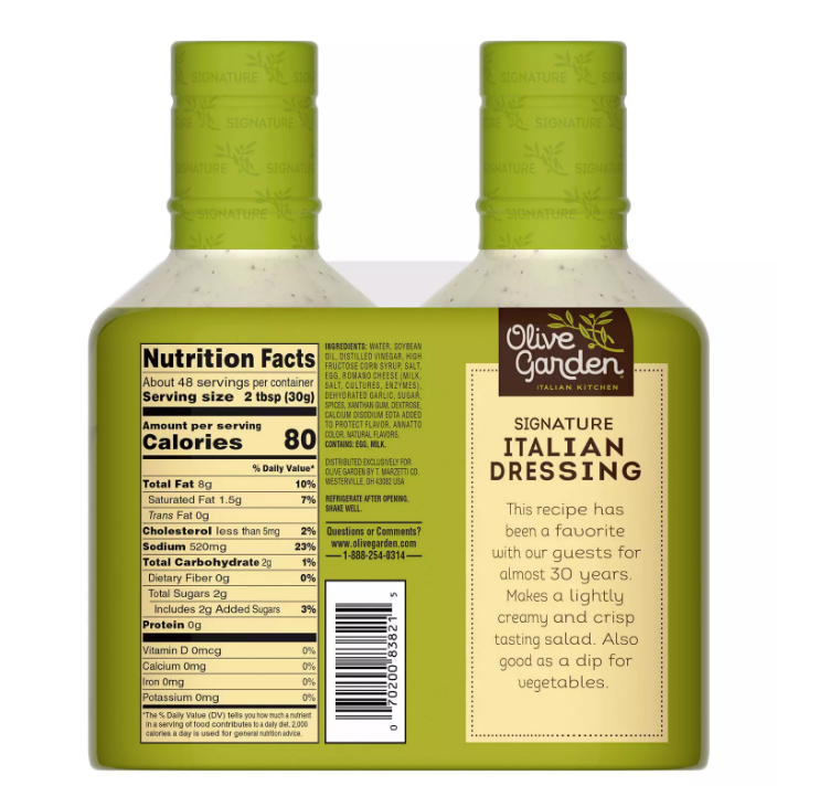 Olive Garden Signature Italian Dressing (24 oz., 2 pk.) - *In Store