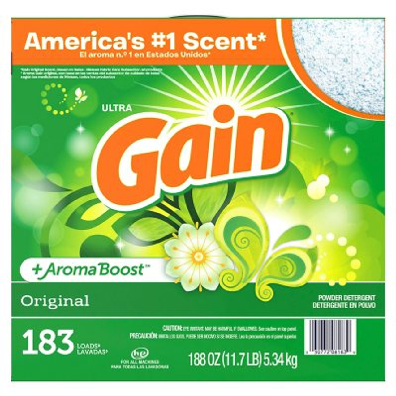 Gain Ultra Powder Laundry Detergent, Original (188 oz., 183 loads) - [From 93.00 - Choose pk Qty ] - *Ships from Miami