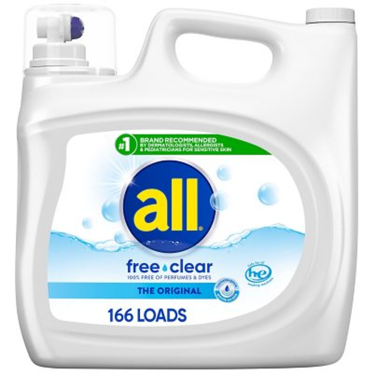 All Liquid Laundry Detergent Free Clear for Sensitive Skin (250 oz.,166 loads) - [From 91.00 - Choose pk Qty ] - *Ships from Miami