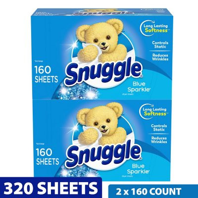 Snuggle Fabric Softener Dryer Sheets, Blue Sparkle (320 ct.) - [From 38.00 - Choose pk Qty ] - *Ships from Miami