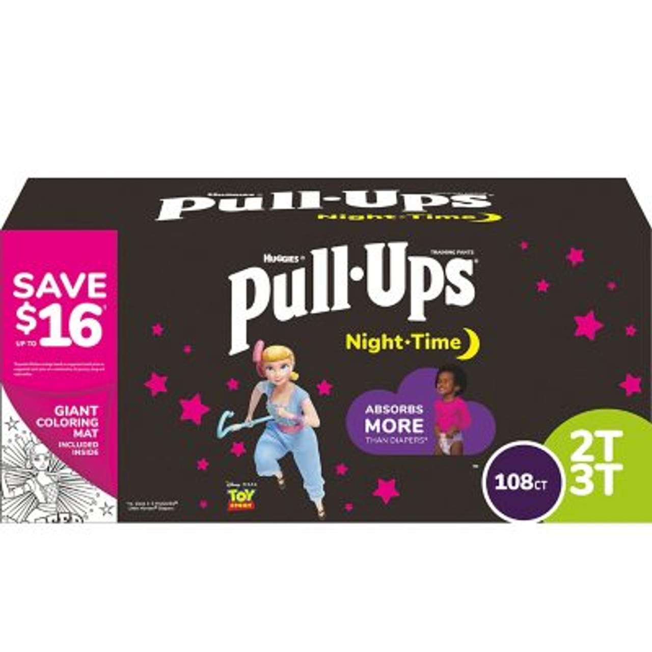 Huggies Pull-Ups Nighttime Training Underwear for Girls 2T-3T - 108 ct. (16-34 lbs) - *Pre-Order