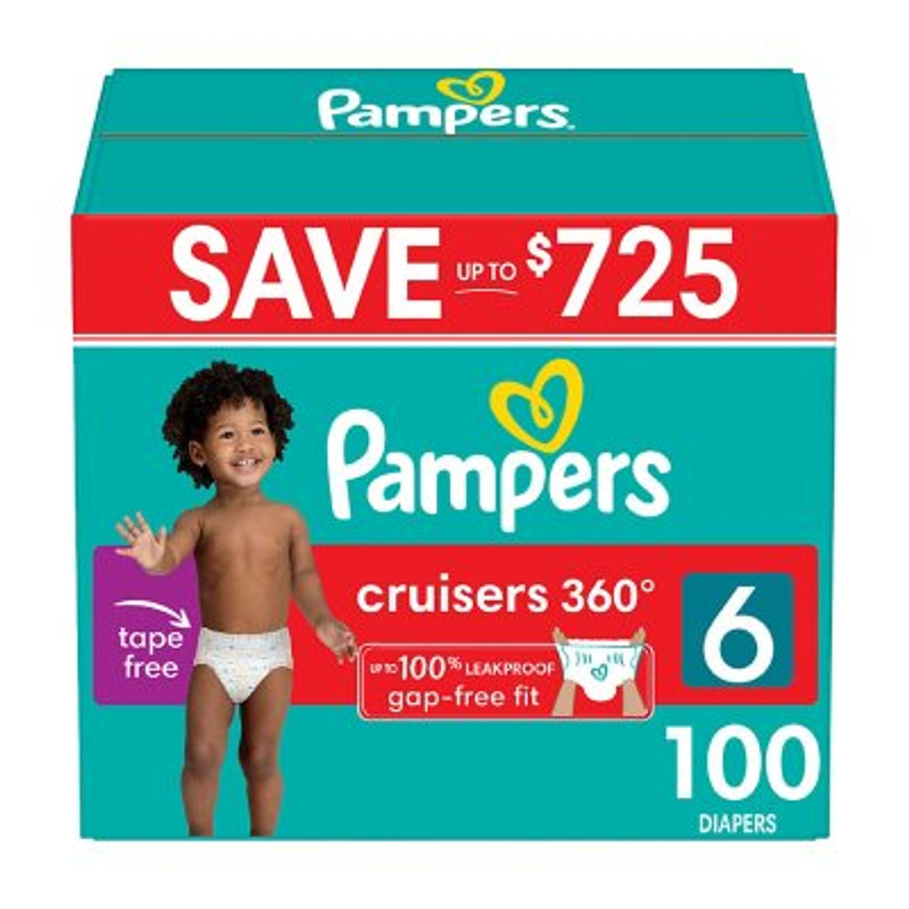 Pampers Cruisers 360 Diapers Gap-Free Fit Size 6 - 100 ct. (35+ lbs.) - *Pre-Order