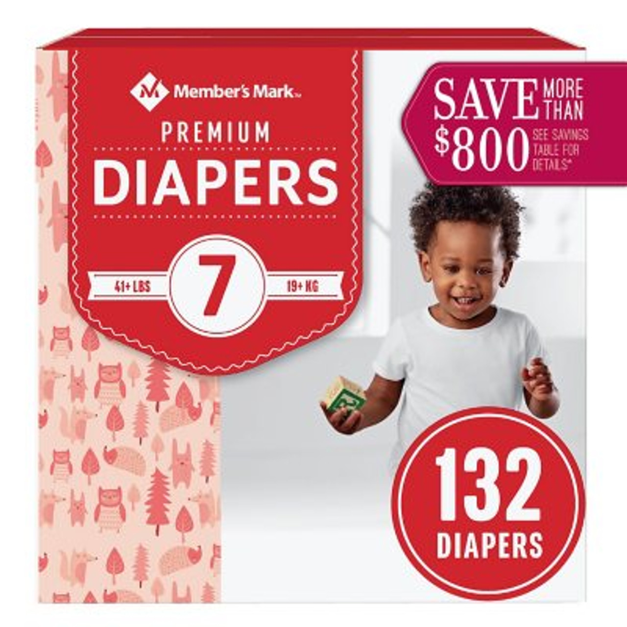 Member's Mark Premium Baby Diapers Size 7 - 132 ct. (41+ lbs.) - *Pre-Order