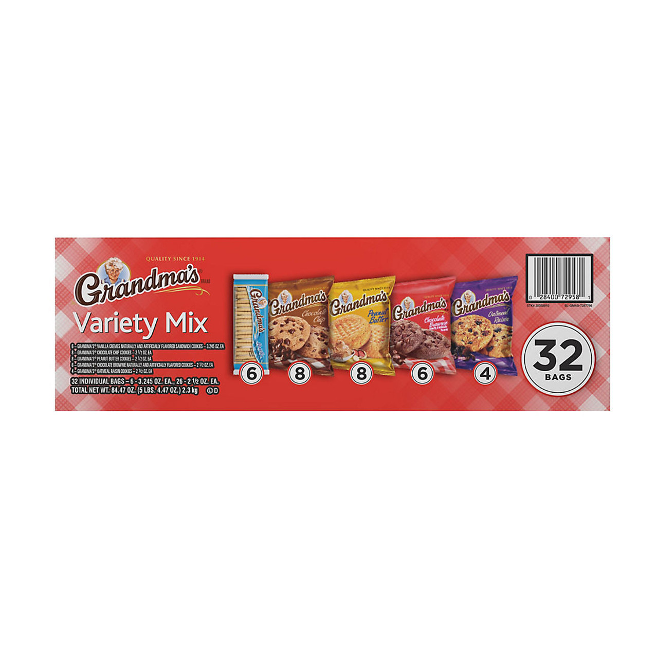 Grandma's Cookies Variety Pack (32 pk.) - [From 75.00 - Choose pk Qty ] - *Ships from Miami