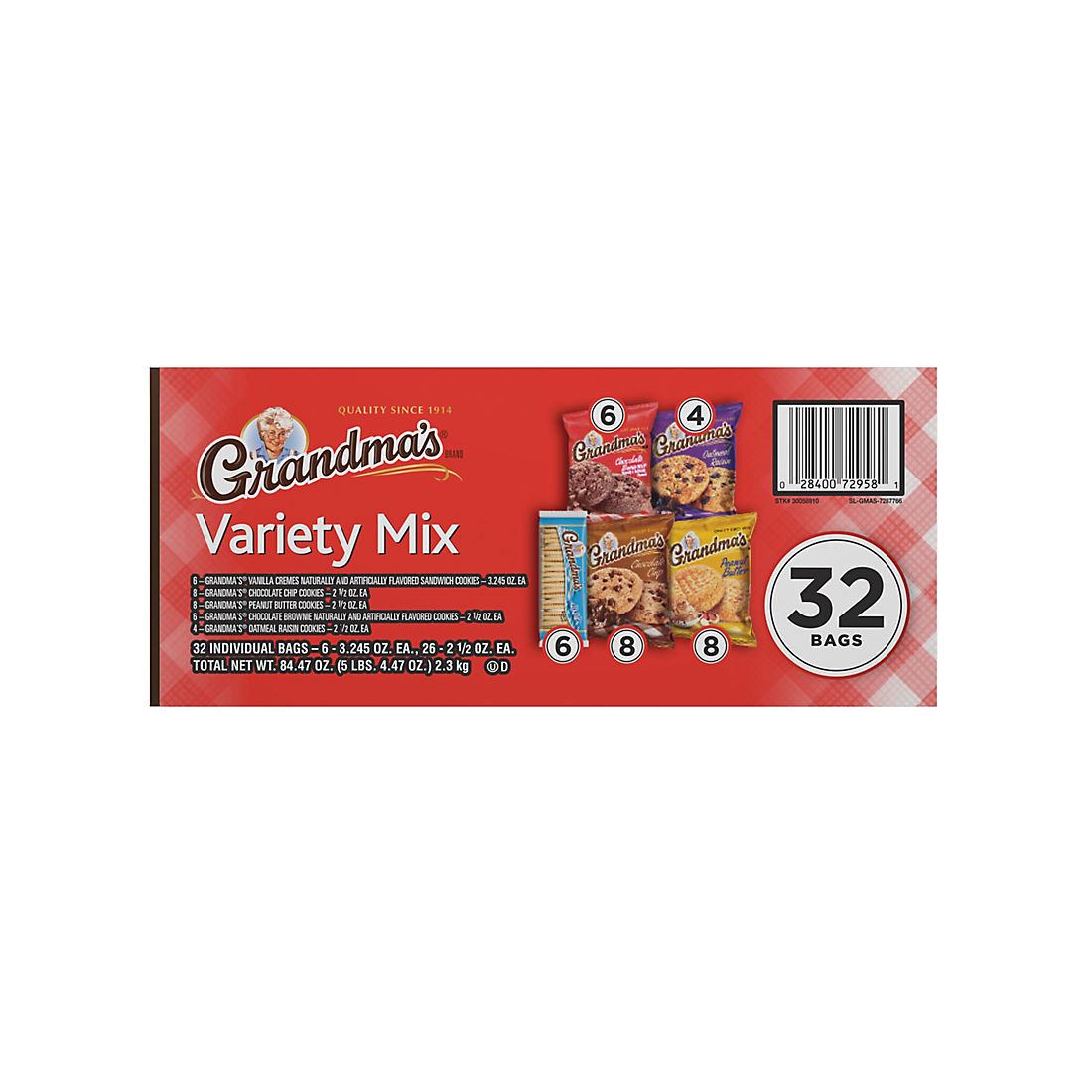 Grandma's Cookies Variety Pack (32 pk.) - [From 77.00 - Choose pk Qty ] - *Ships from Miami