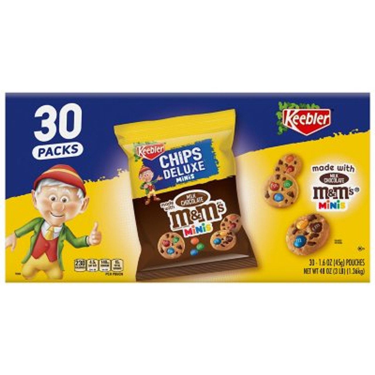 Keebler Chips Deluxe M&M Minis (1.6 oz., 30 pk.) - [From 60.00 - Choose pk Qty ] - *Ships from Miami