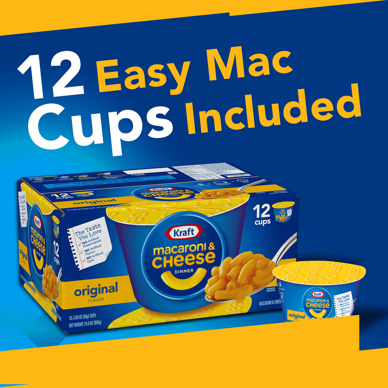 Kraft Original Macaroni and Cheese Easy Microwavable Dinner (12 pk.) - *Pre-Order