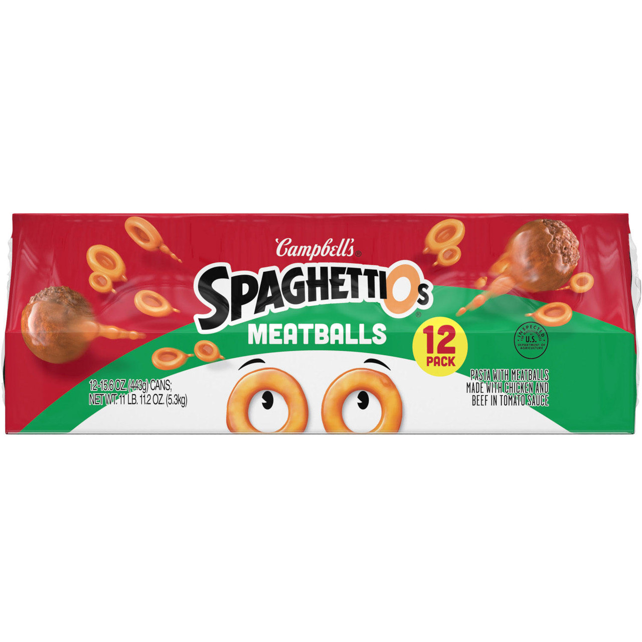 Campbell's SpaghettiOs Canned Pasta with Meatballs (15.6 oz., 12 pk.) - [From 60.00 - Choose pk Qty ] - *Ships from Miami