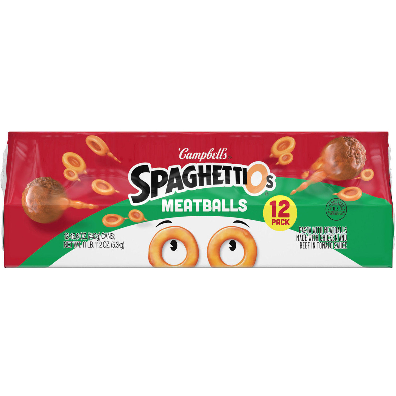 Campbell's SpaghettiOs Canned Pasta with Meatballs (15.6 oz., 12 pk.) - [From 58.00 - Choose pk Qty ] - *Ships from Miami