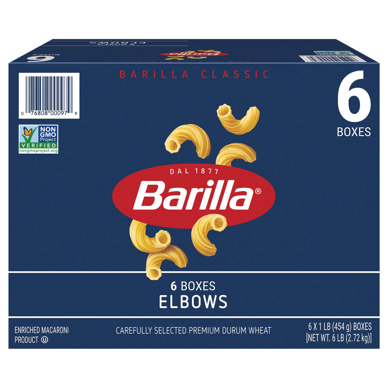 Barilla Elbow Pasta (1lb., 6 pk.) - [From 49.33 - Choose pk Qty ] - *Ships from Miami