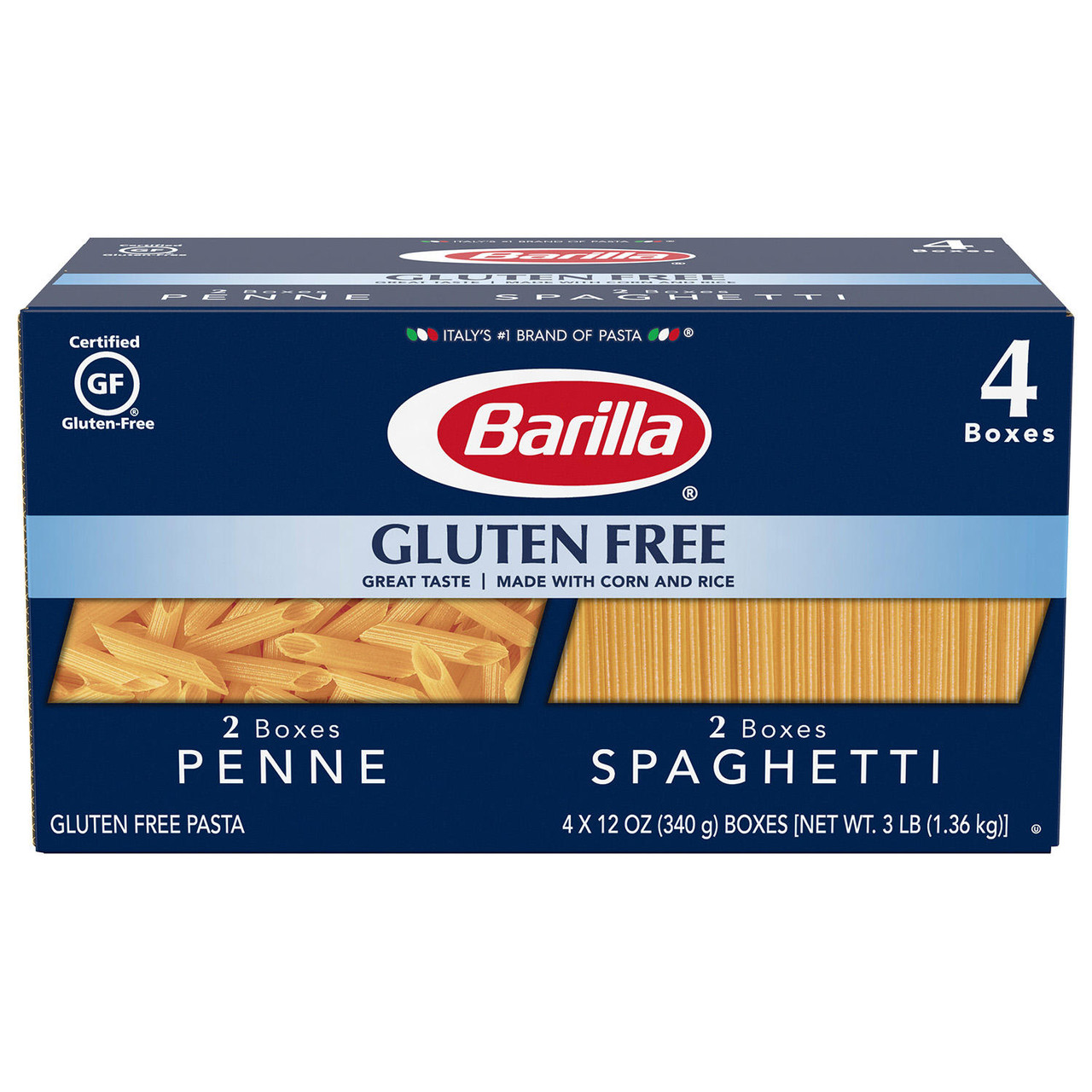 Barilla Gluten-Free Pasta, Variety Pack (12 oz., 4 pk.) - [From 51.00 - Choose pk Qty ] - *Ships from Miami